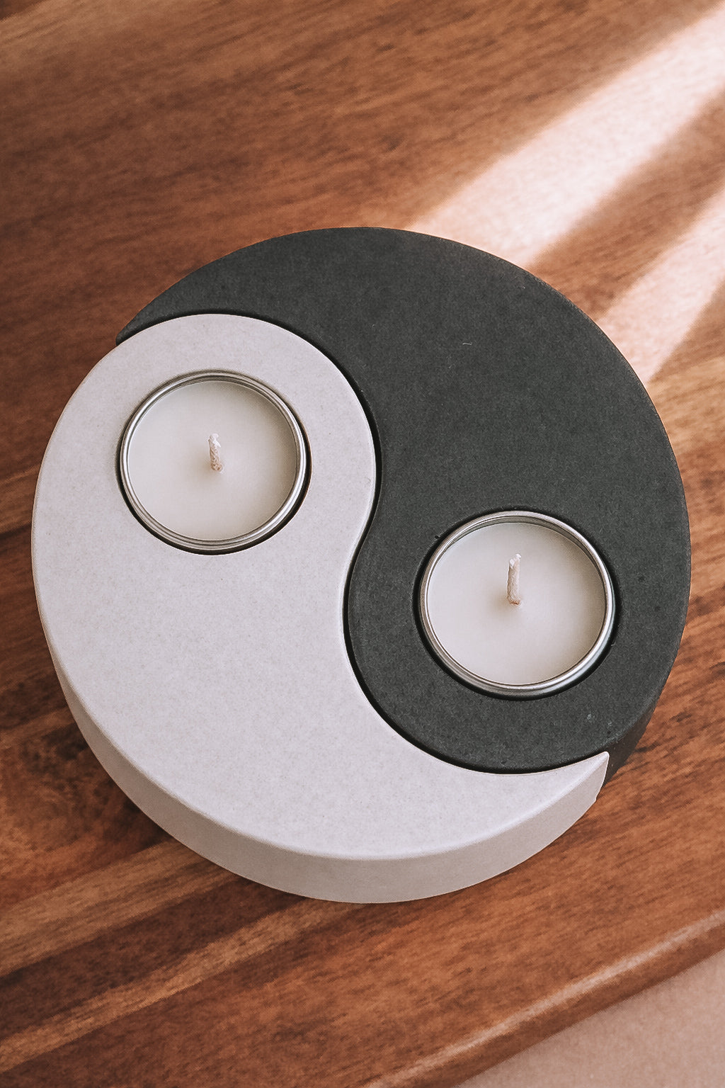 Suporte yin-yang tealights - jesmonite