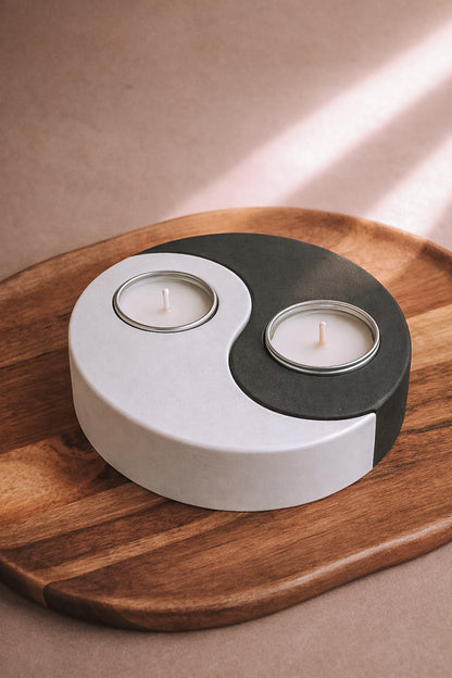 Suporte yin-yang tealights - jesmonite