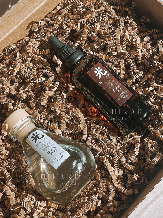 Coffret Difusor transparente & Recarga âmbar